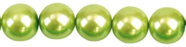 Perles de verre cirées - Ø 10 mm, 30 pces,pistache