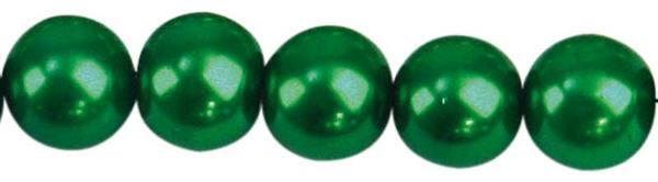 Perles de verre cirées - Ø10 mm,30 pces,vert fonçé