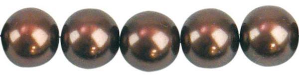 Perles de verre cirées - Ø 10 mm, 30 pces, brun