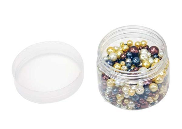Perles de verre cir&#xE9;es - ton sur ton, naturel