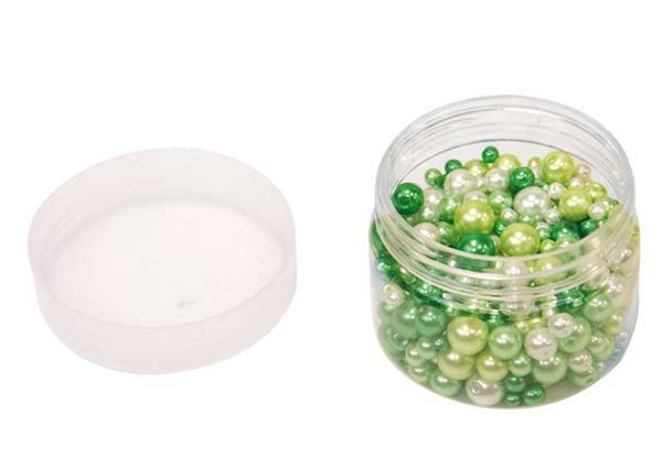 Glasparels bont gesorteerd groen
