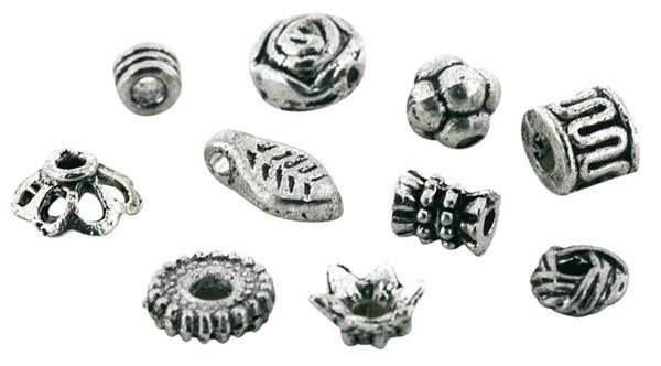 Assort. perles antiques - métal, petit