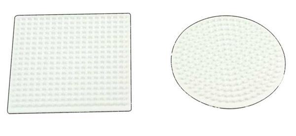 Strijkkralenbordje rond en vierkant, 9 cm