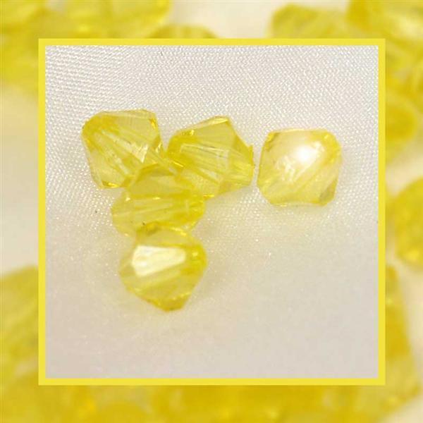 Perles acryliques - &#xD8; 6 mm, jaune