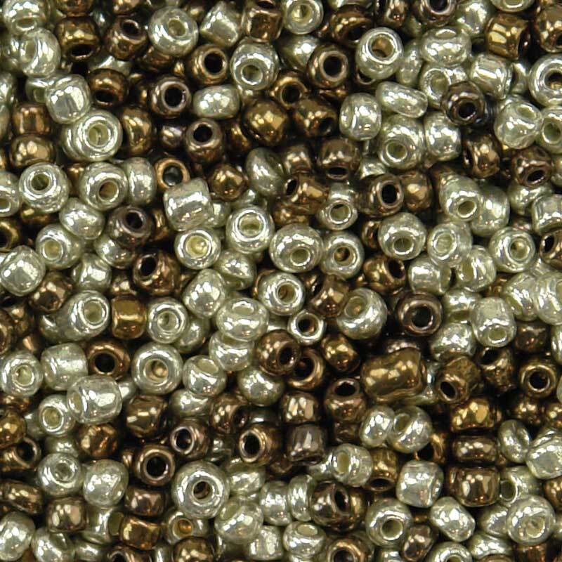 Rocailles &#xD8; 2,6-3 mm - 100 g, argent-cuivre