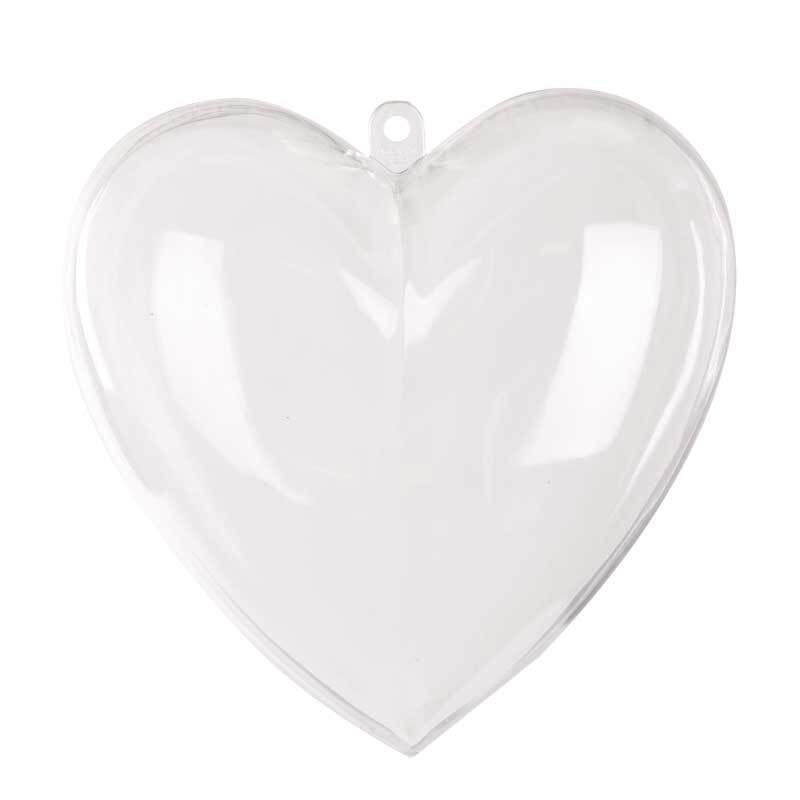 Plastic hart 2-delig, 100 mm