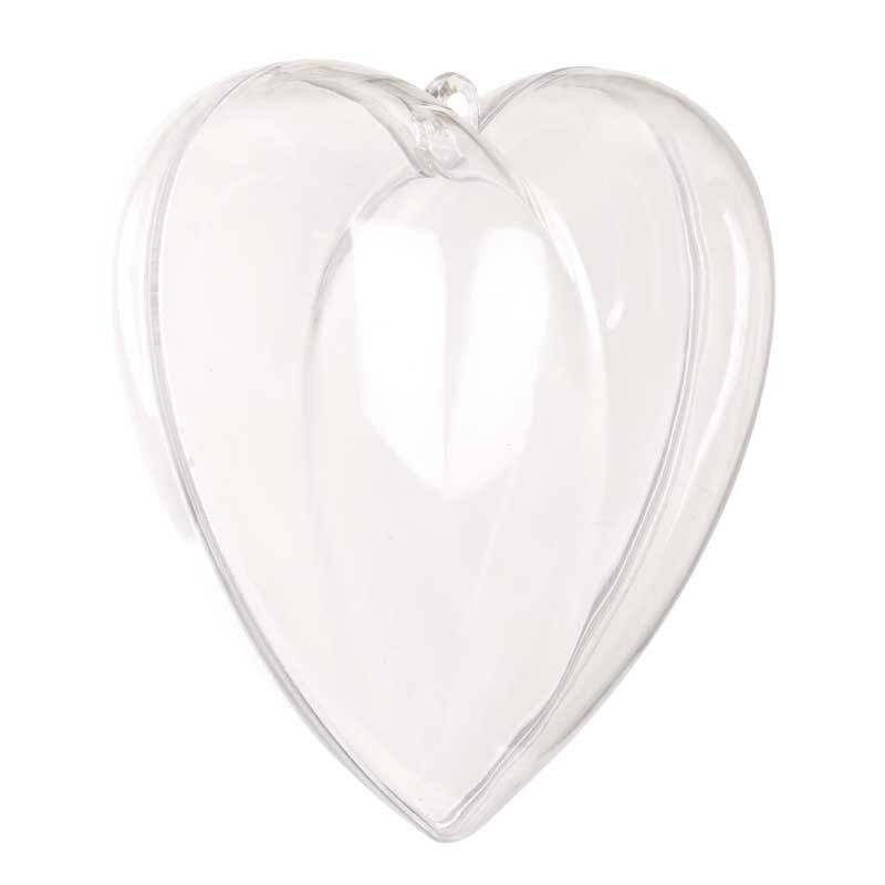 Cœur transparent - 1 pce/2 parties, 100 mm