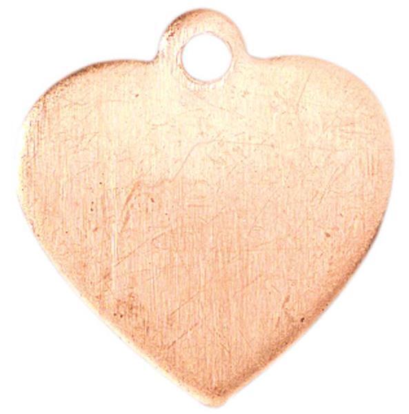 Pendentif cuivre, cœur avec suspension, 16 x 15 mm
