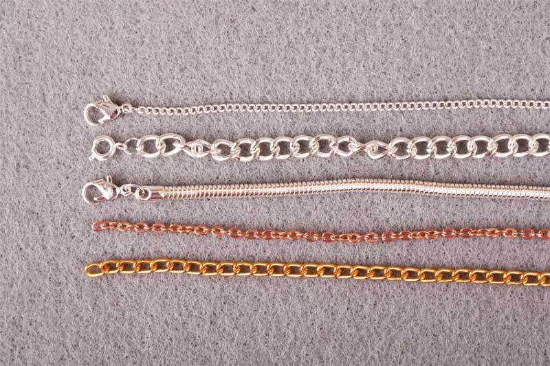 Halskette Schlangenkette - 400 mm, silberfarbig