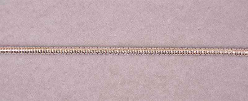 Bracelet coloris argent - 180 mm, maille serpent