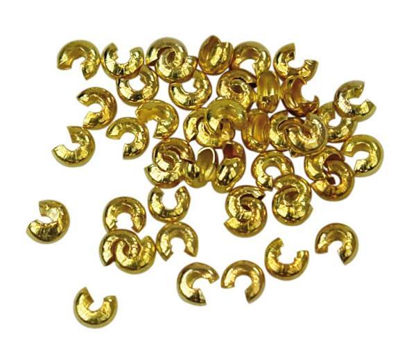 Caches pour perles à sertir - 50 pces, coloris or