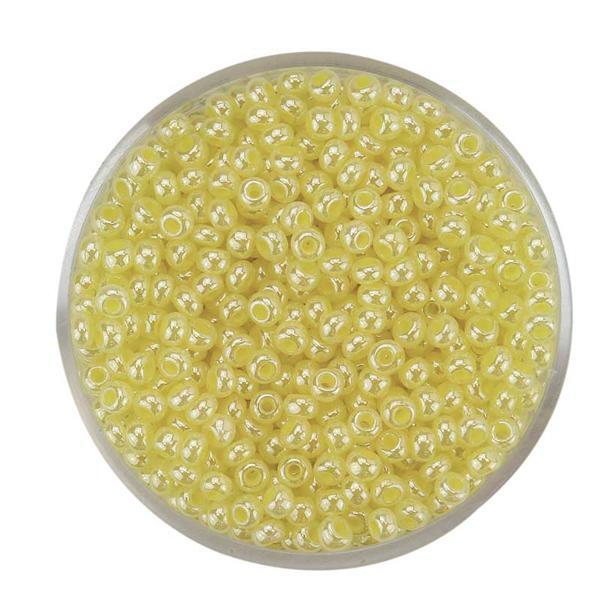 Rocailles opales - Ø 2,6 mm, jaune tendre
