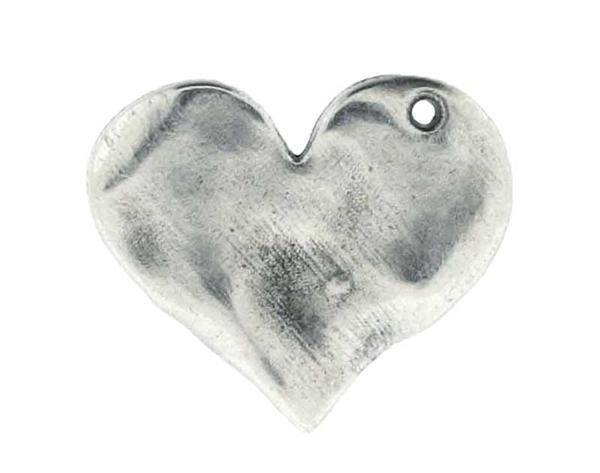 Pendentif cœur - 32 mm, argenté