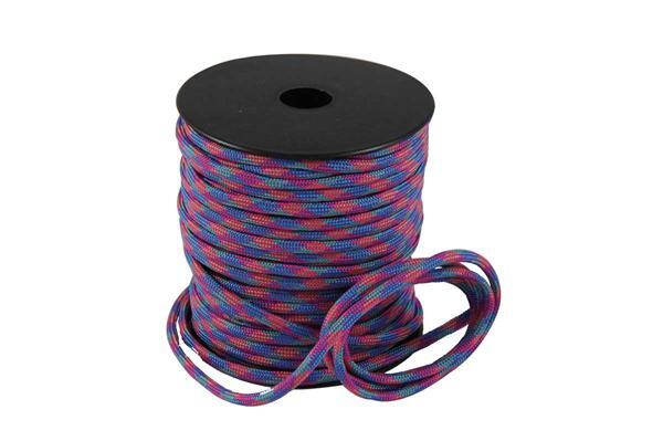 Paracord 4 mm - 40 m, lila-blauw-rood