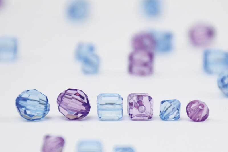 M&#xE9;lange perles acryliques - env 400 pcs, bleu-lila