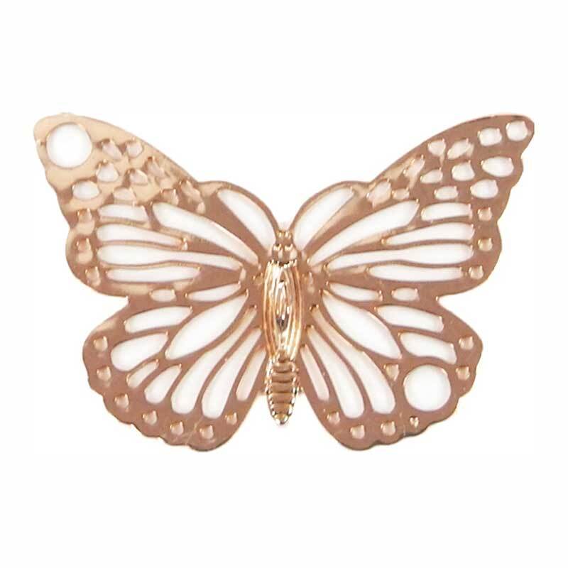 Hanger vlinder - 19 x 13 mm, roségoudkleurig