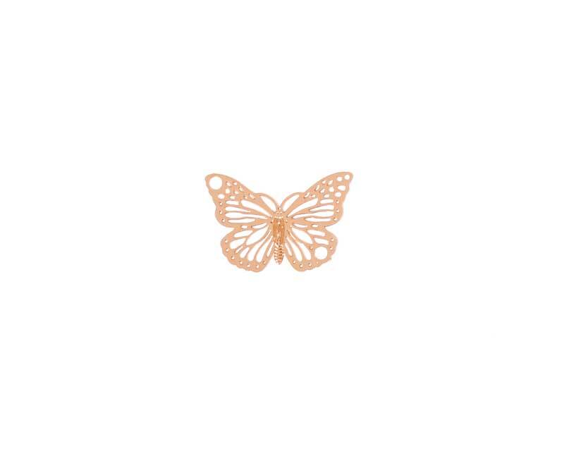 Hanger vlinder - 19 x 13 mm, ros&#xE9;goudkleurig