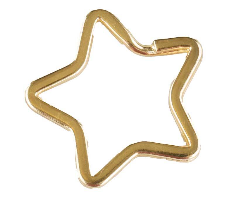 Schlüsselringe Stern - 10er Pkg., Ø 35 mm, gold