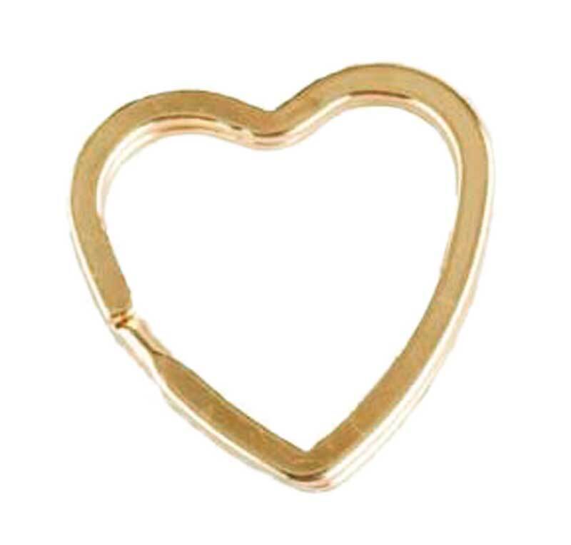 Sleutelringen hart - 10 st./pak, &#xD8; 35 mm, goudkleu