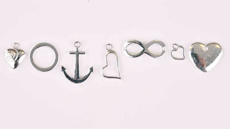 Set de pendentifs Amour - env. 70 pces, argenté
