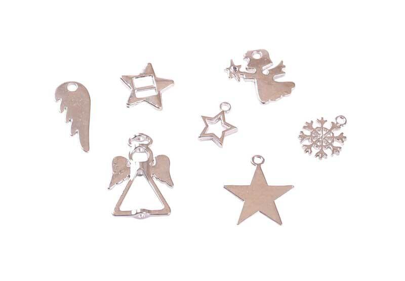 Set de pendentifs Noël - env. 42 pces, argenté