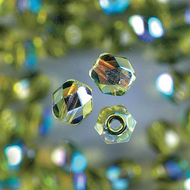 Perles de verre polies - Ø 6 mm, olive