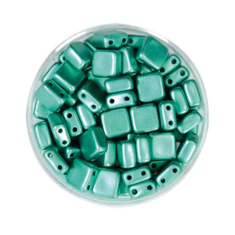 Perles de verre &quot;Square&quot; - 6 mm, vert