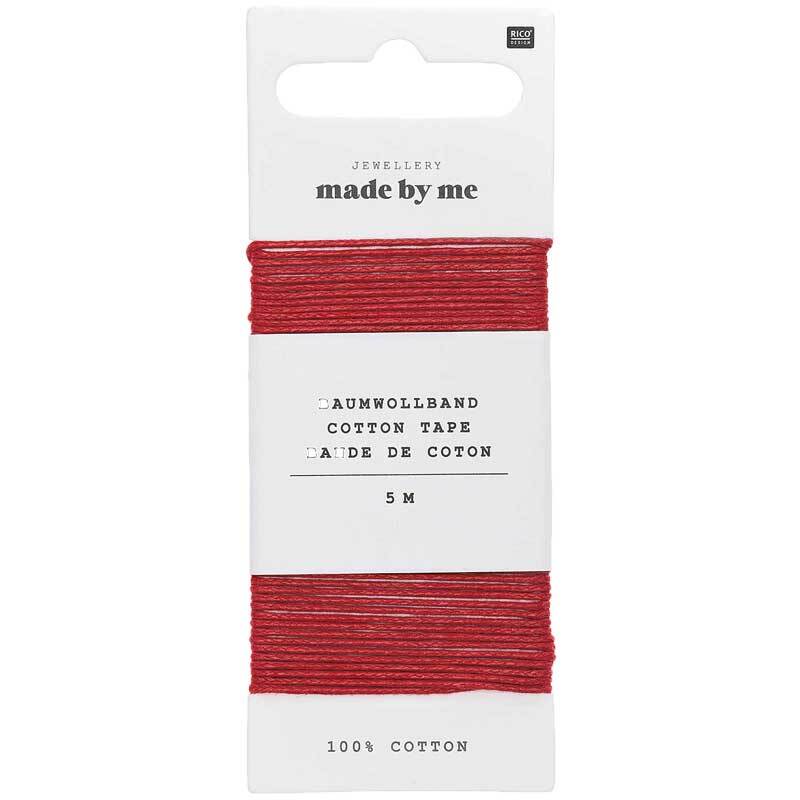 Ruban coton &#xD8; 1 mm - 5 m, rouge