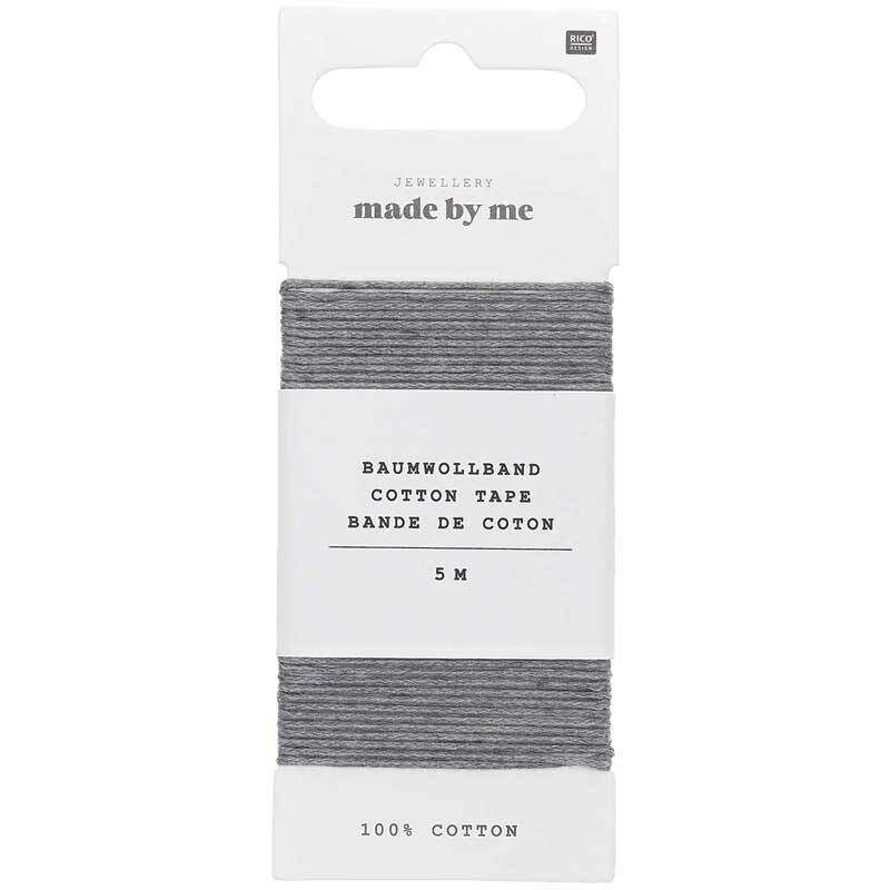 Ruban coton &#xD8; 1 mm - 5 m, gris