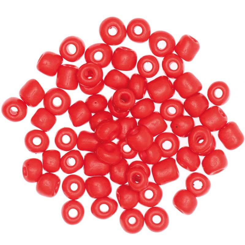 Perles c&#xE9;ramique naturel - &#xD8; 5 mm, rouge