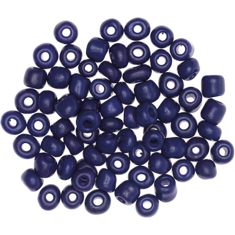 Perles c&#xE9;ramique naturel - &#xD8; 5 mm, bleu fonc&#xE9;