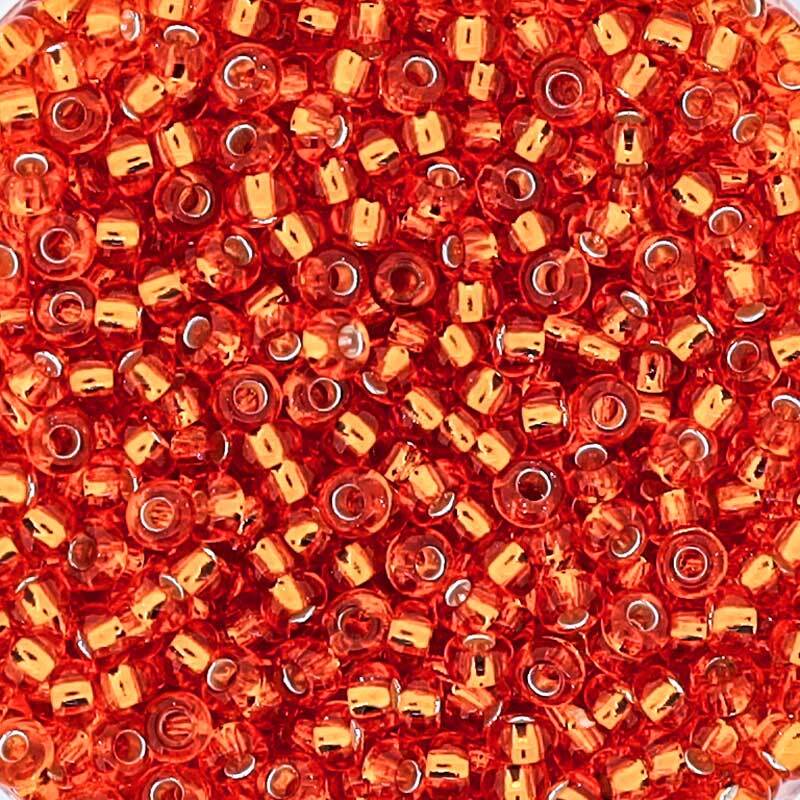 Rocailles avec insert argent - &#xD8; 2,6 mm, orange
