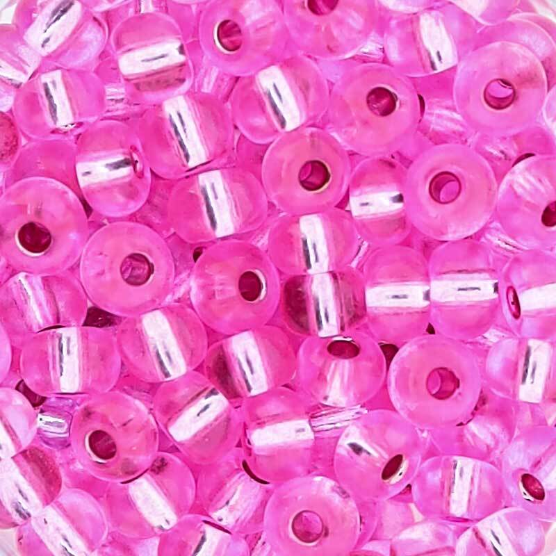 Rocailles silbereinzug &#xD8; 4,5 mm, rosa