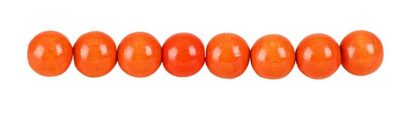 Perles en bois Ø 6 mm - 125 pces, orange