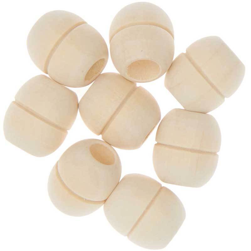 Perles macram&#xE9; - ovales, naturel