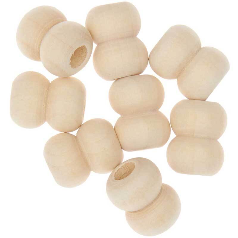 Perles macramé - bouton, naturel