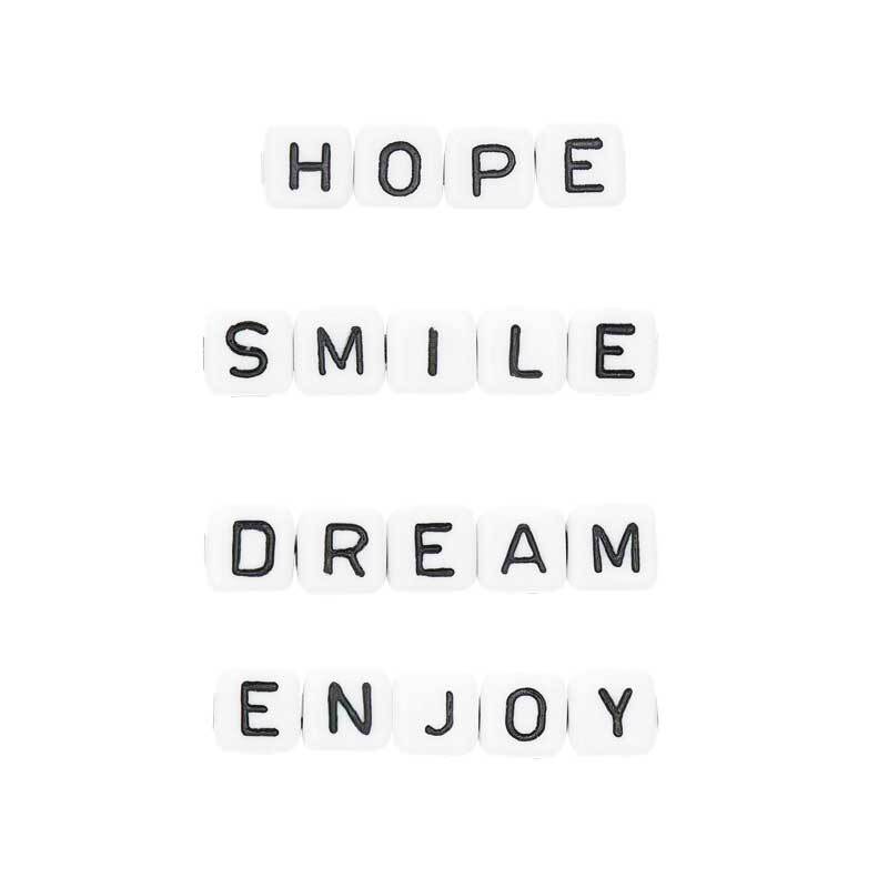 W&#xFC;rfelperlen Set - Hope, Smile, Dream, Enjoy