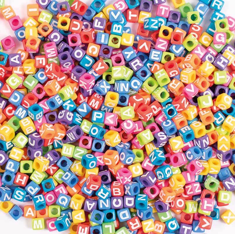 Perles en plastique lettres, 300 pces