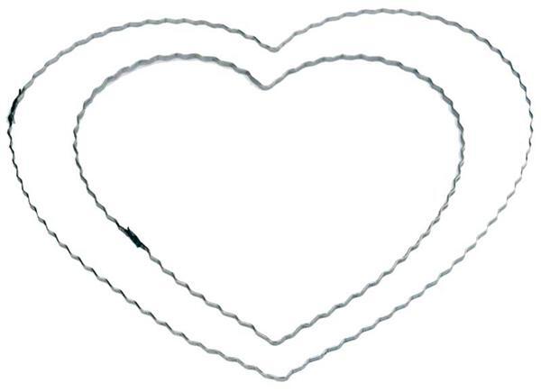 Draadvormen gegolfd  hart, 15 cm