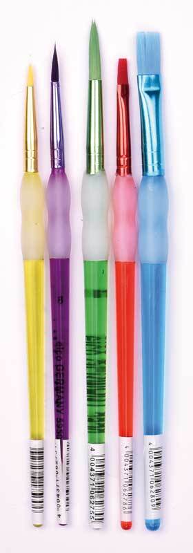 Set de pinceaux plastique - 5 pces, multicolore
