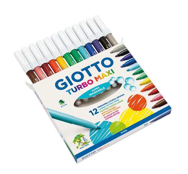 Giotto Turbo Color - Maxi Faserstifte, 12 Stk.