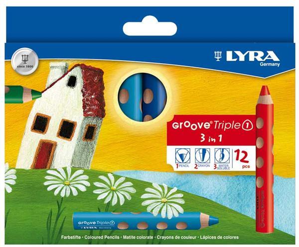 Crayons de couleurs Lyra Groove Triple 1, 12 pc
