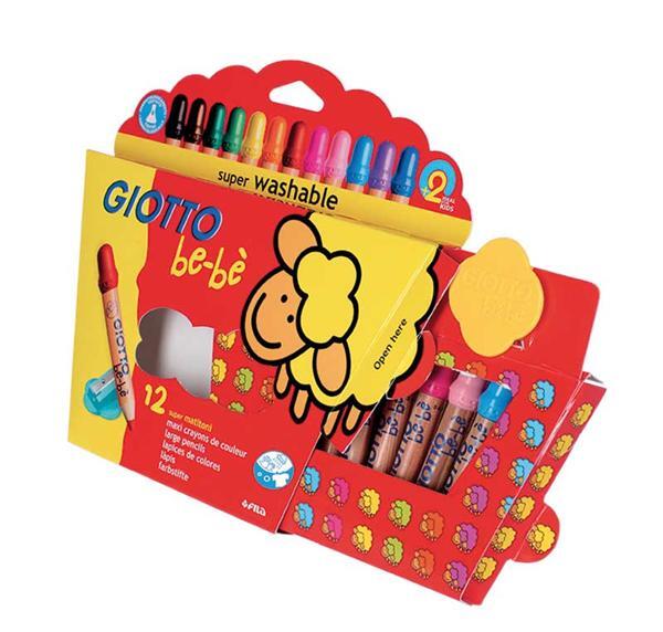 Crayons de couleurs Giotto be-bè, 12 pces