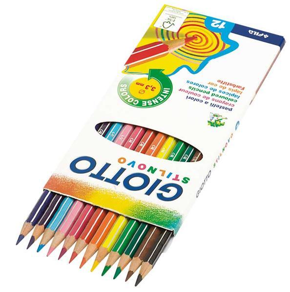 Crayons de couleurs Giotto Stilnovo, 12 pces