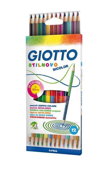 Kleurpotloden Giotto Stilnovo Bicolour, 12 stuks