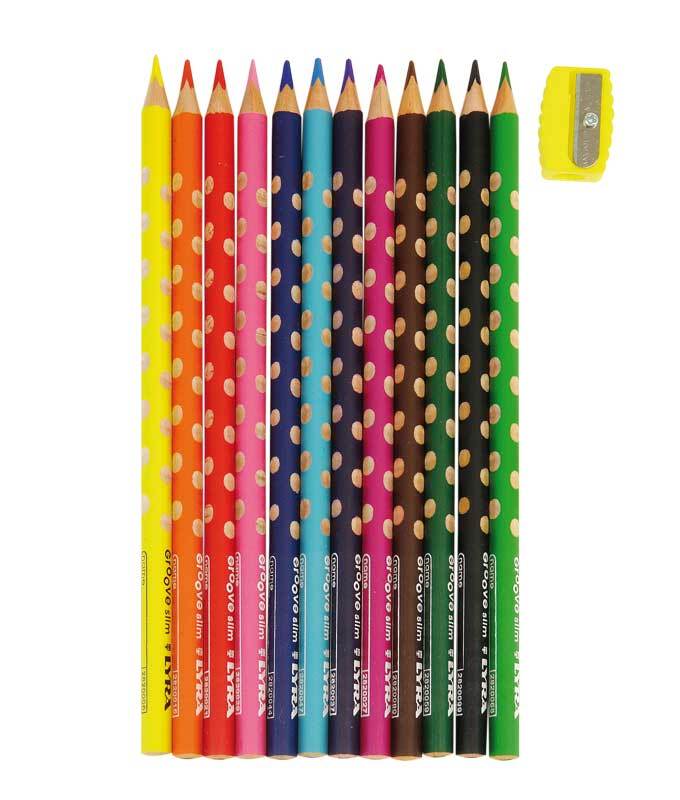 Crayons de couleurs Lyra Groove slim, 12 pces