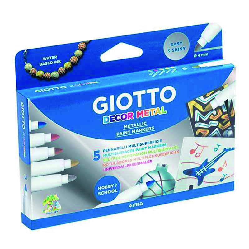 Giotto Decor Marker - metallic, 5 stuks/set