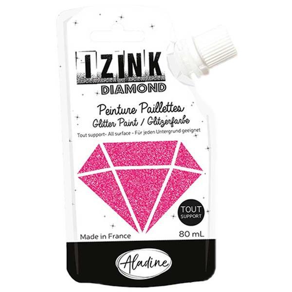 IZINK Diamond peinture paillet&#xE9;e - 80 ml, fuchsia