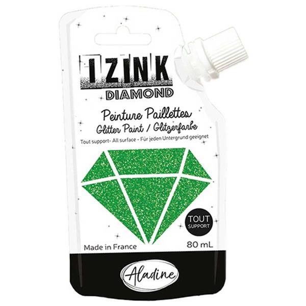 IZINK Diamond glitterverf - 80 ml, donkergroen