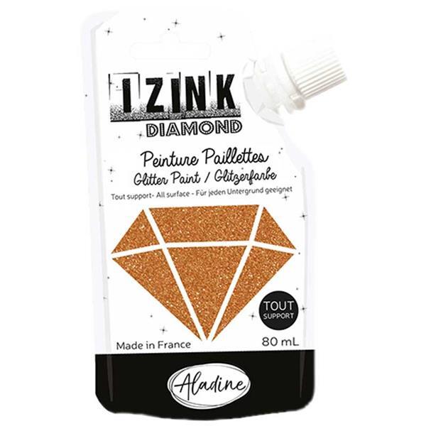 IZINK Diamond glitterverf - 80 ml, koper